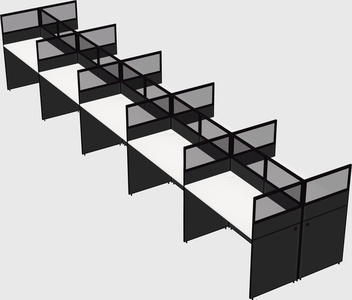 Shared rectangular cubicle