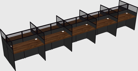 Shared rectangular cubicle