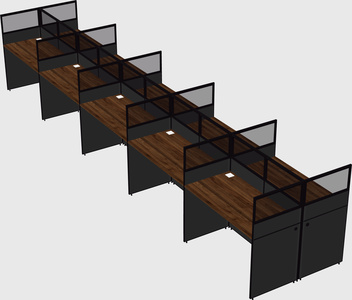 Shared rectangular cubicle