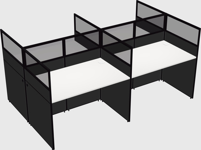 Shared rectangular cubicle