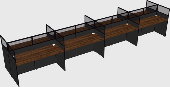 Shared rectangular cubicle