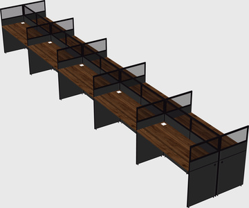 Shared rectangular cubicle