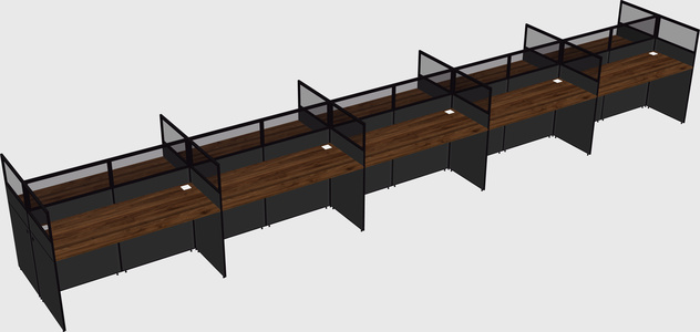 Shared rectangular cubicle