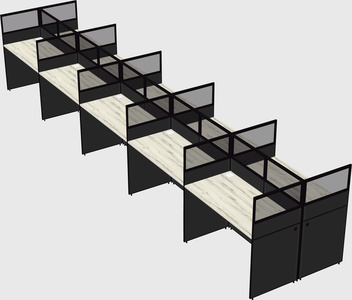 Shared rectangular cubicle