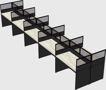 Shared rectangular cubicle