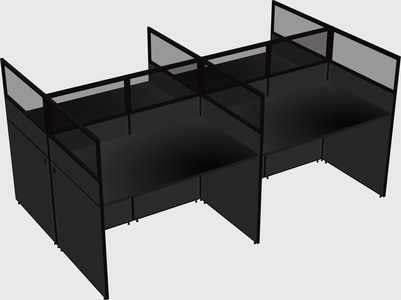 Shared rectangular cubicle