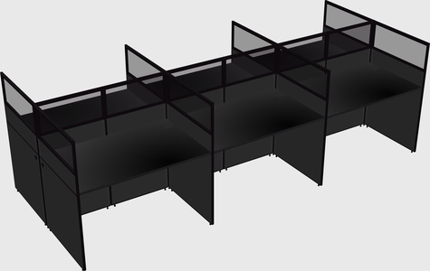 Shared rectangular cubicle