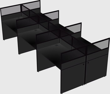 Shared rectangular cubicle
