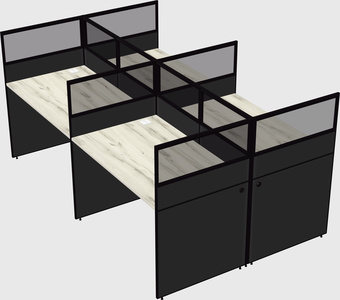 Shared rectangular cubicle