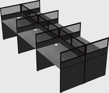 Shared rectangular cubicle