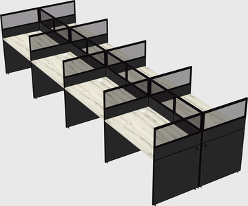 Shared rectangular cubicle