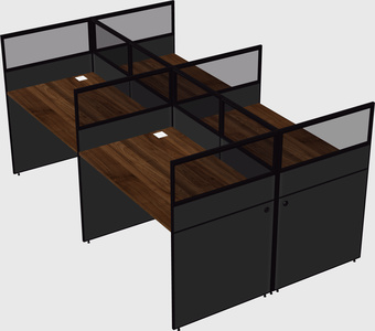 Shared rectangular cubicle