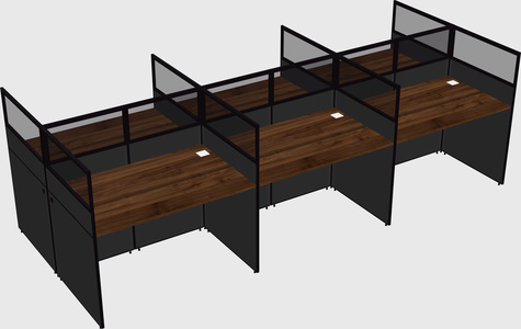 Shared rectangular cubicle