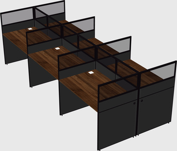 Shared rectangular cubicle