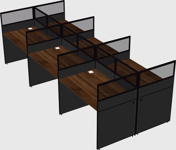 Shared rectangular cubicle