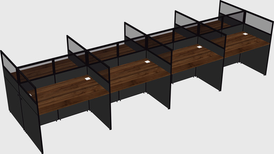 Shared rectangular cubicle