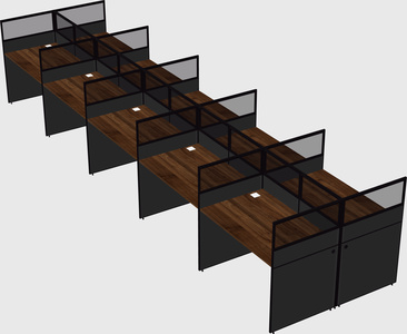 Shared rectangular cubicle