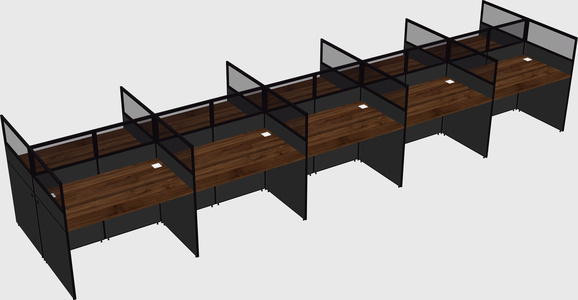 Shared rectangular cubicle