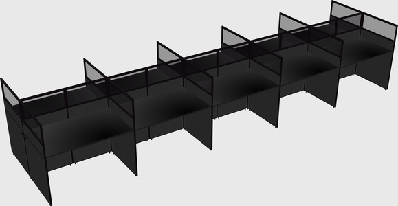 Shared rectangular cubicle