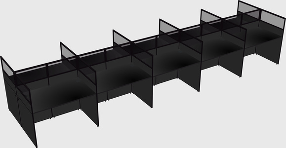 Shared rectangular cubicle