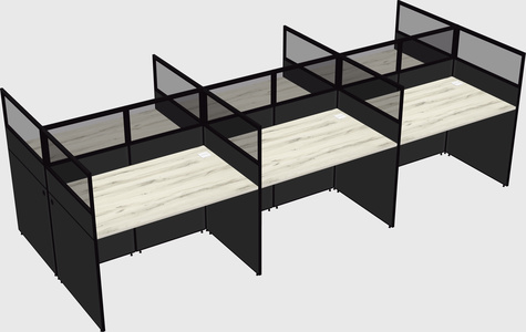 Shared rectangular cubicle