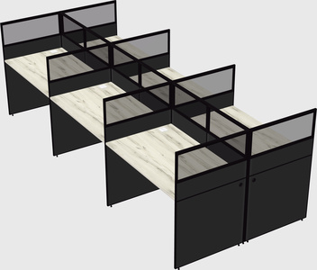 Shared rectangular cubicle