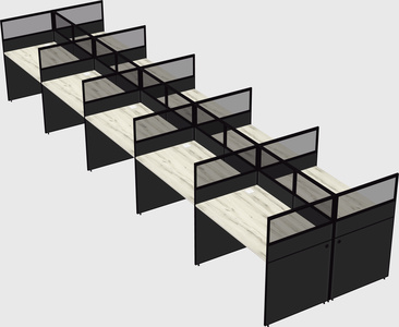 Shared rectangular cubicle