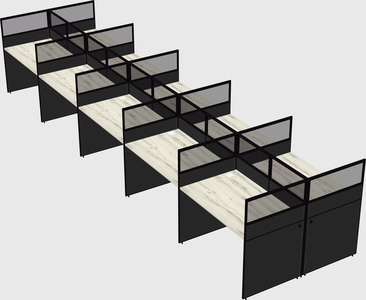 Shared rectangular cubicle