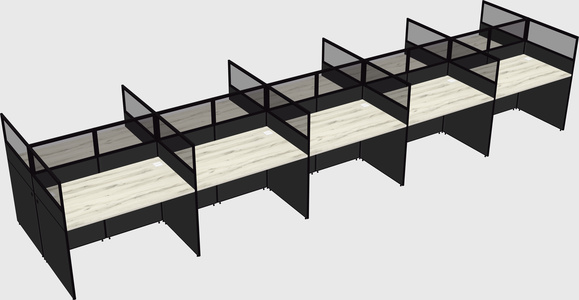 Shared rectangular cubicle