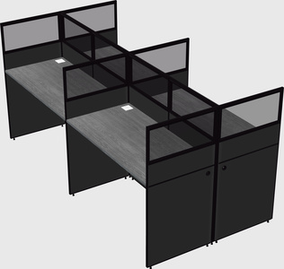 Shared rectangular cubicle