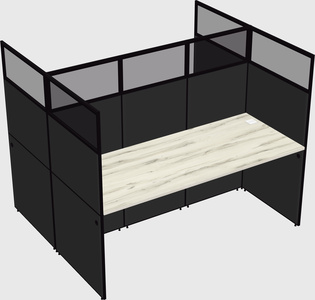 Shared rectangular cubicle