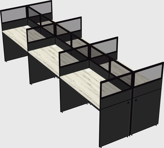 Shared rectangular cubicle