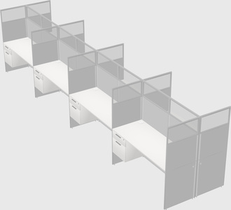 Shared rectangular cubicle