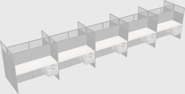 Shared rectangular cubicle