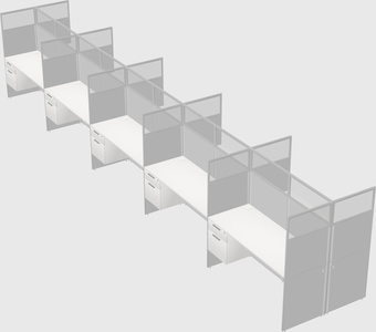 Shared rectangular cubicle