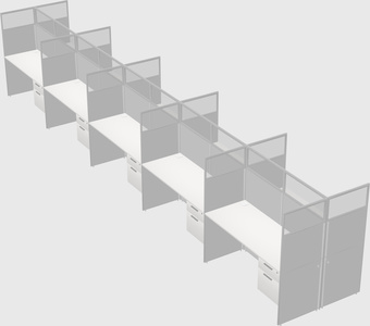 Shared rectangular cubicle
