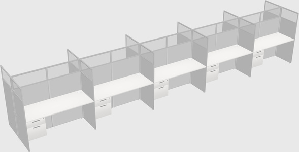 Shared rectangular cubicle