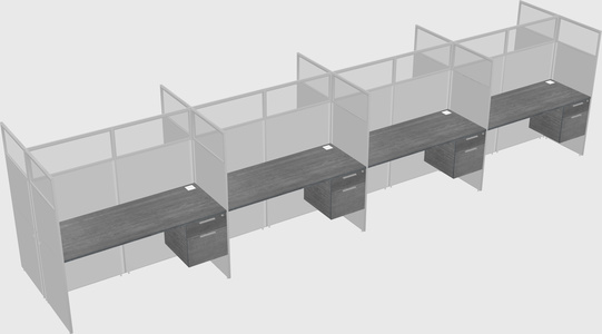 Shared rectangular cubicle