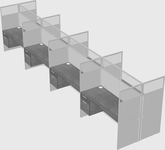 Shared rectangular cubicle