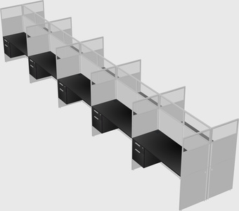 Shared rectangular cubicle