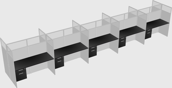 Shared rectangular cubicle
