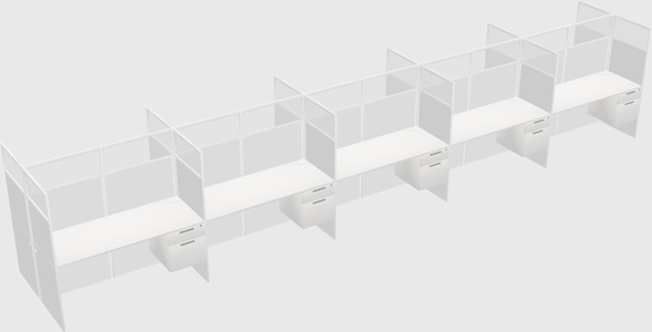 Shared rectangular cubicle