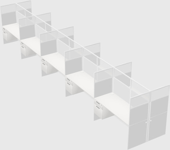 Shared rectangular cubicle