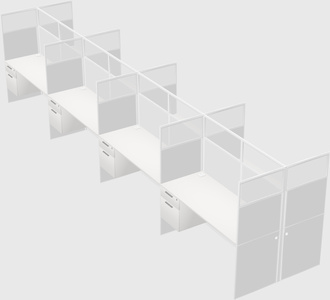 Shared rectangular cubicle