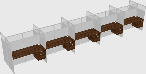 Shared rectangular cubicle