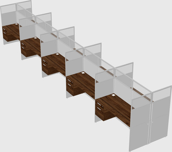 Shared rectangular cubicle
