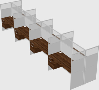 Shared rectangular cubicle