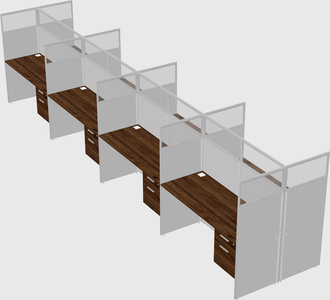 Shared rectangular cubicle