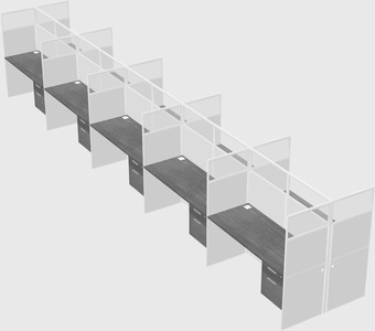 Shared rectangular cubicle