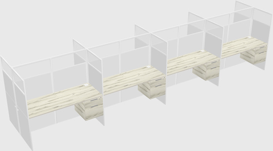 Shared rectangular cubicle